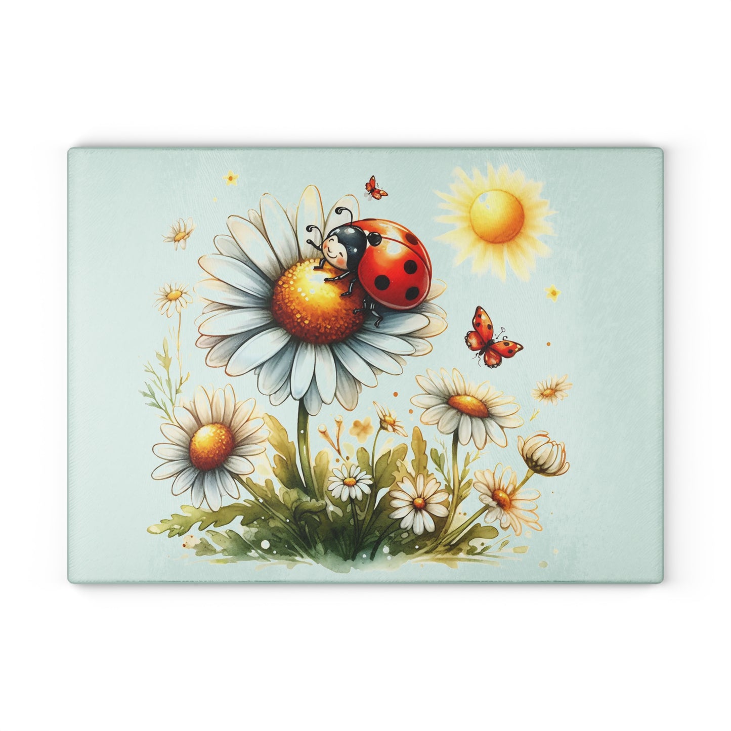 🌼🐞 Ladybug & Daisies Cutting Board – Cheerful Charm for Your Kitchen 🌞