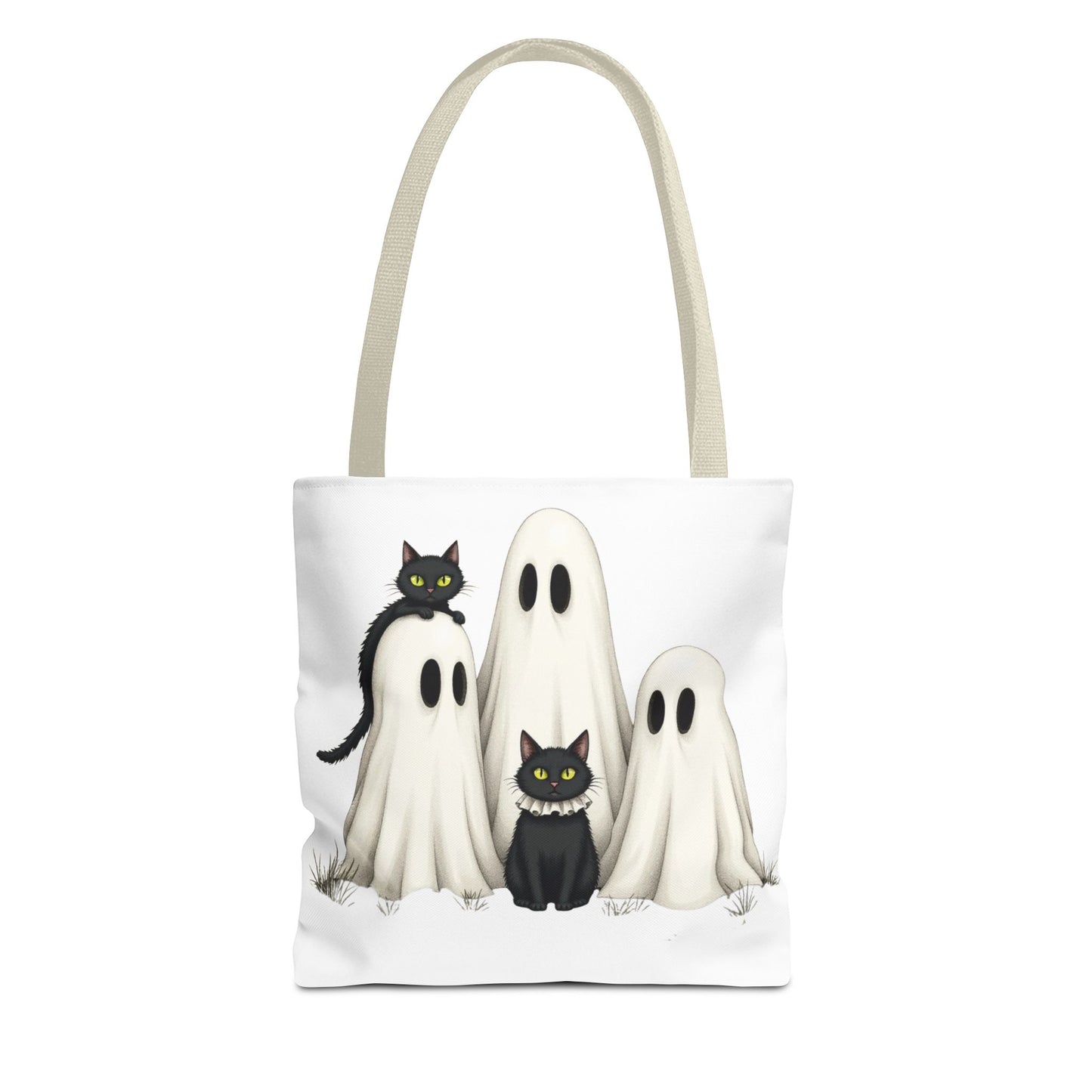 ๐โโฌ Ghosts & Black Cats Halloween Tote Bag โ Spooky Chic Retro Vibes ๐ป๐