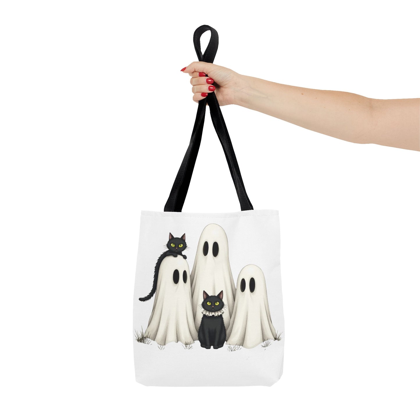 ๐โโฌ Ghosts & Black Cats Halloween Tote Bag โ Spooky Chic Retro Vibes ๐ป๐