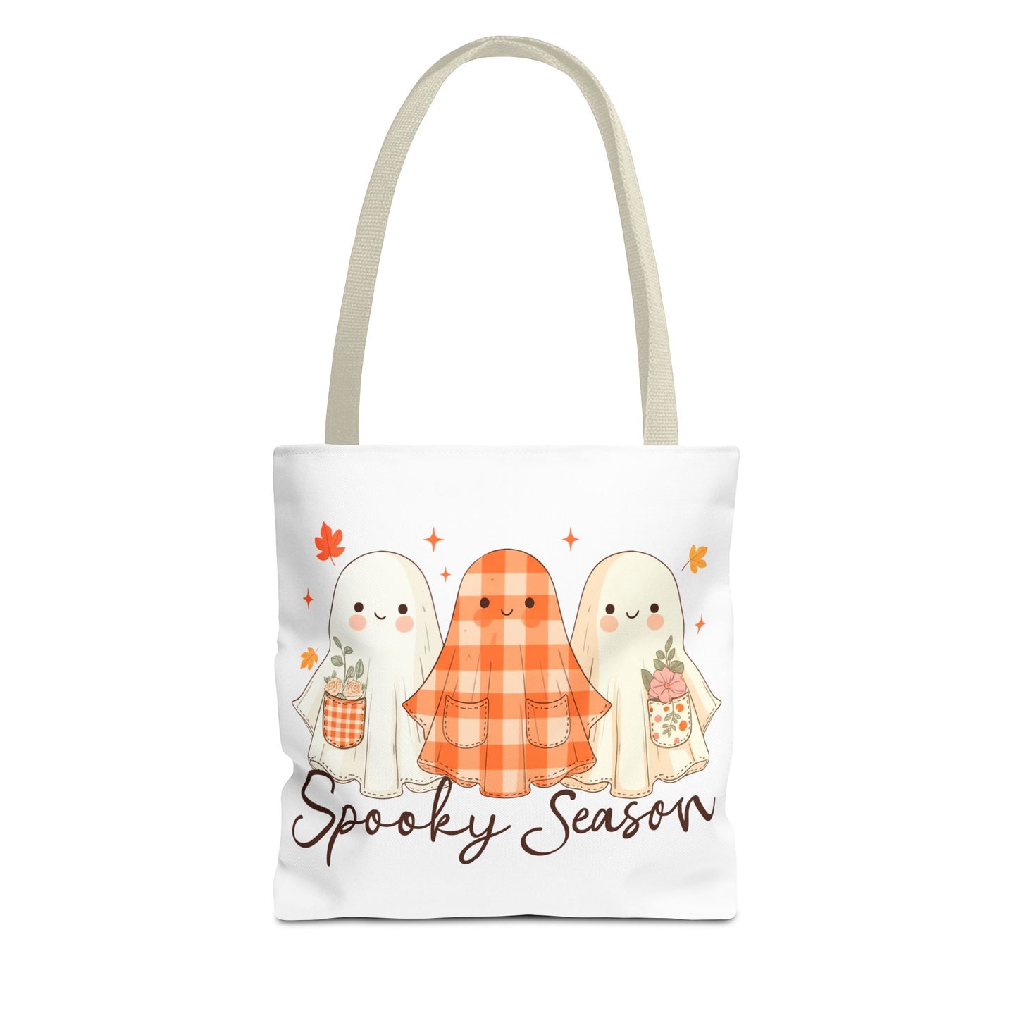 ๐ป Spooky Season Ghost Friends Tote Bag โ Cozy Fall Vibes with a Cute Twist ๐๐