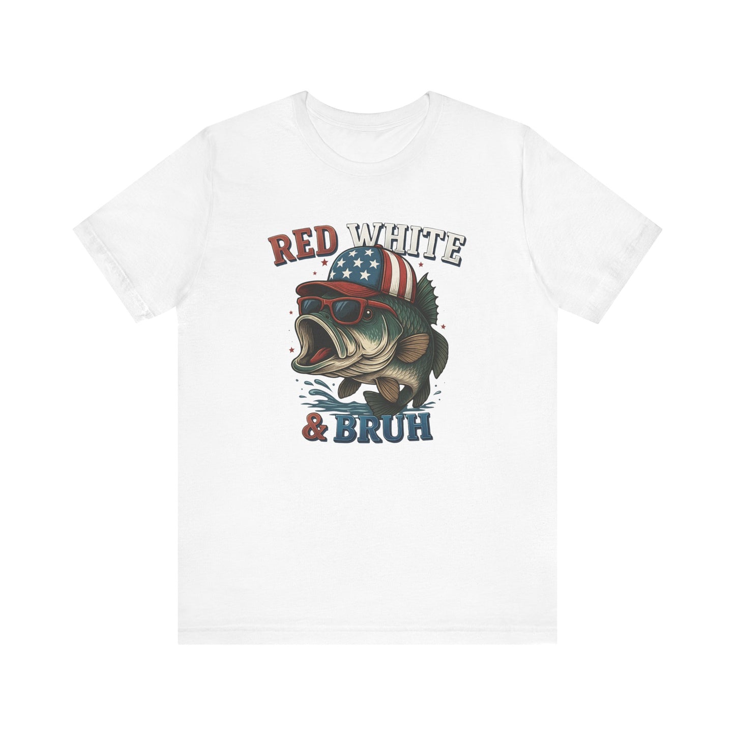 Divertida camiseta patriótica de pescado, con estampado rojo, blanco y negro, unisex, ideal para el 4 de julio, regalo para papá, ideal para barbacoas de verano.