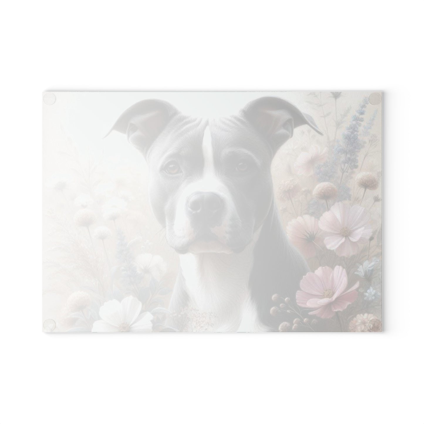 💗 Pit Bull Floral Cutting Board – Gentle Strength with Blooming Beauty 🌸