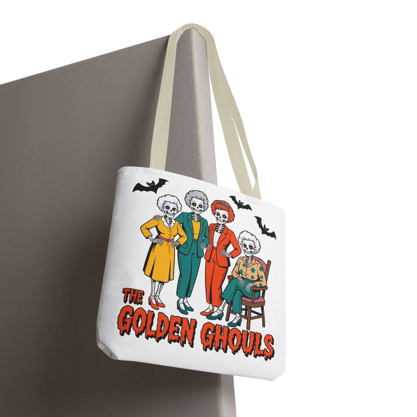 ๐ค Retro Skeleton Squad Tote Bag โ Spooky Chic Style for Halloween ๐ป๐