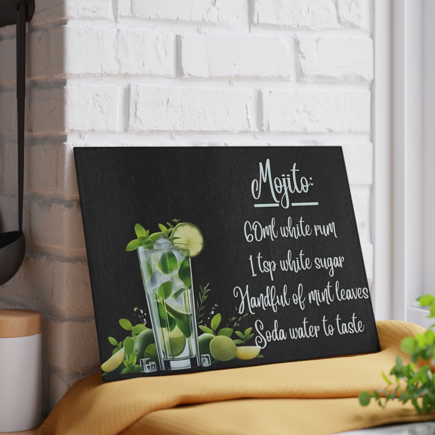🌿 Mojito Recipe Cutting Board – A Fresh Twist for Your Kitchen or Bar Cart