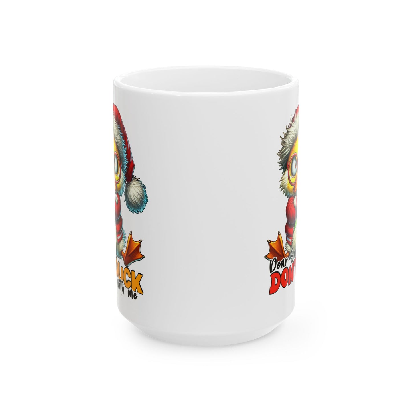 Querido Santa, no te agaches conmigo: divertida taza navideña con forma de pato para los espíritus navideños más atrevidos.