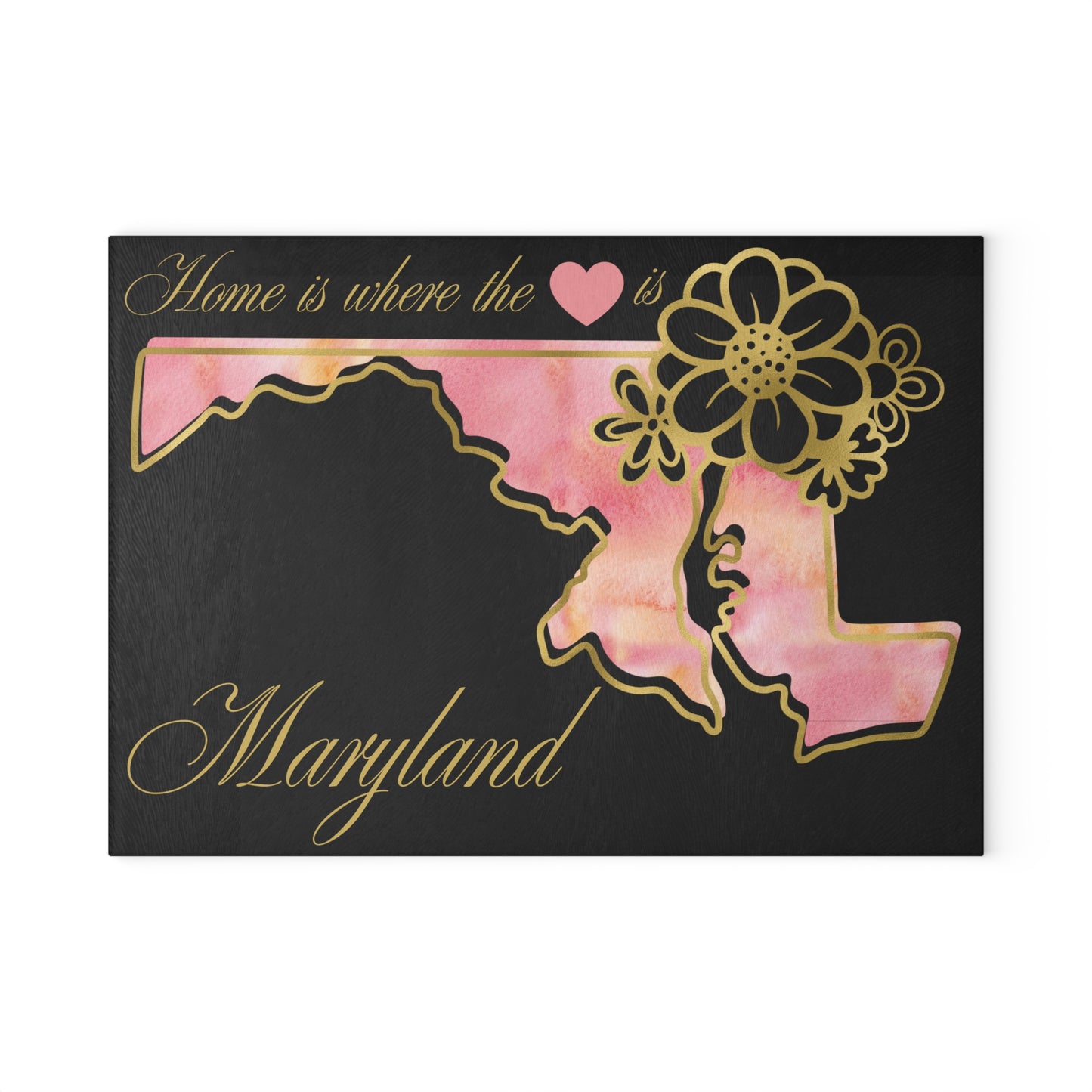 💖 Maryland State Cutting Board – Pink Pride with Elegant Charm