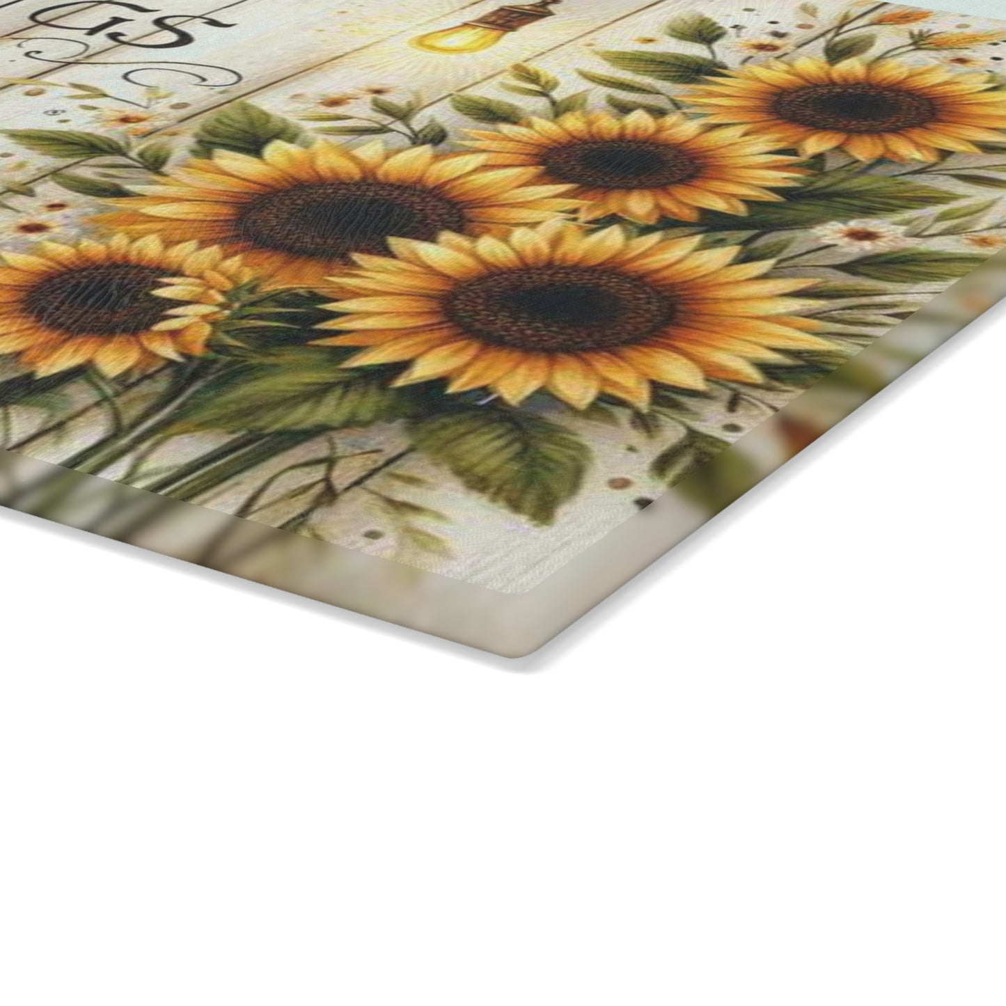 Tabla de cortar de vidrio inspiradora, regalo de Pascua, cruz y flores, ideal para regalar, decoración inspirada en la fe, decoración de cocina, regalos cristianos.
