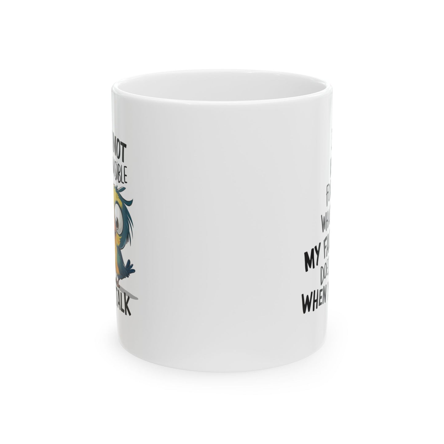 🐦 No soy responsable de lo que hace mi cara – Taza de café con pájaro divertido 🐤