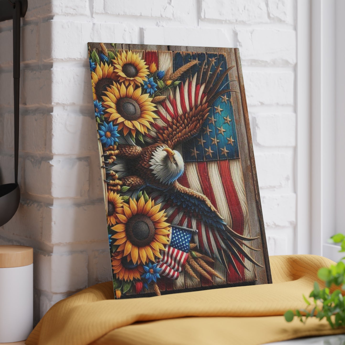 Tabla de cortar con águila, cocina rústica, decoración de vida silvestre, arte de cocina con águila, regalo de águila, águila americana, tabla de charcutería, decoración natural