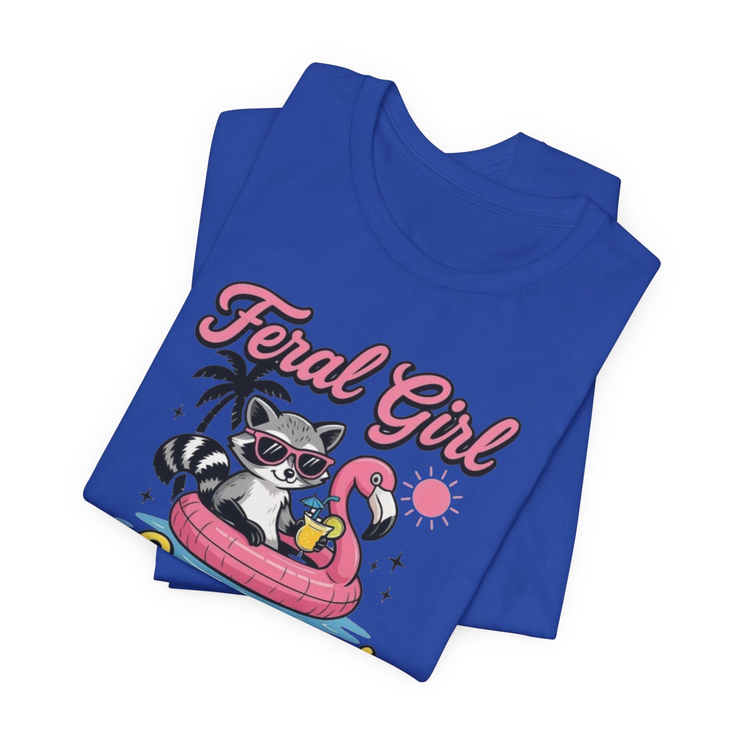Camiseta de verano para chica salvaje: Mapache divertido con vuelo | Camiseta de verano para mujer