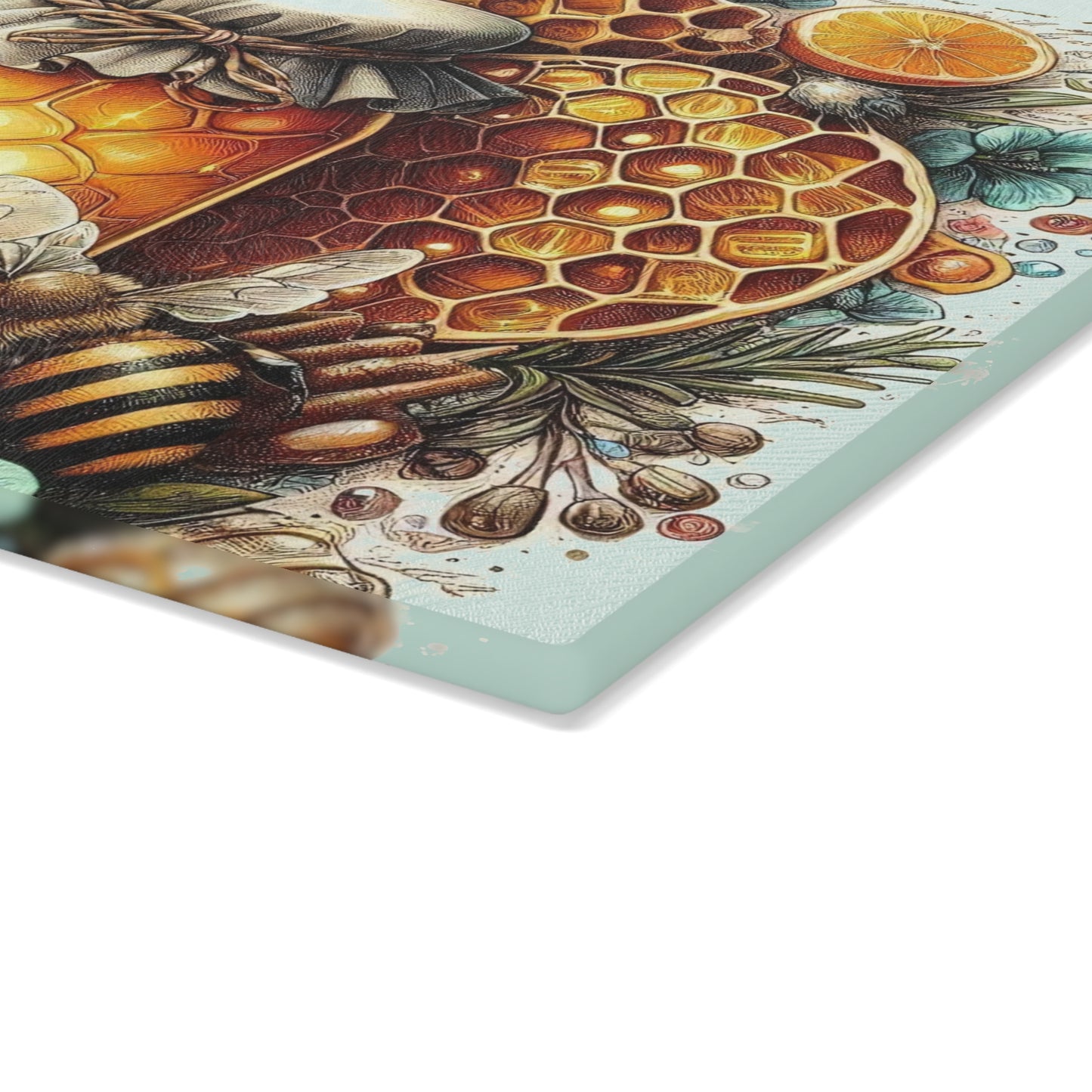Tabla de cortar con forma de abeja, regalo de cocina, tabla inspirada en la naturaleza, tabla de vidrio templado, regalo para amantes de las abejas, cocina de granja, tabla de cortar rústica