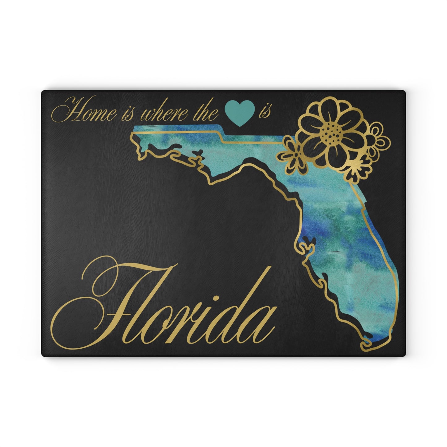 🌴 Florida State Floral Cutting Board – Sunshine State Elegance for Your Kitchen
