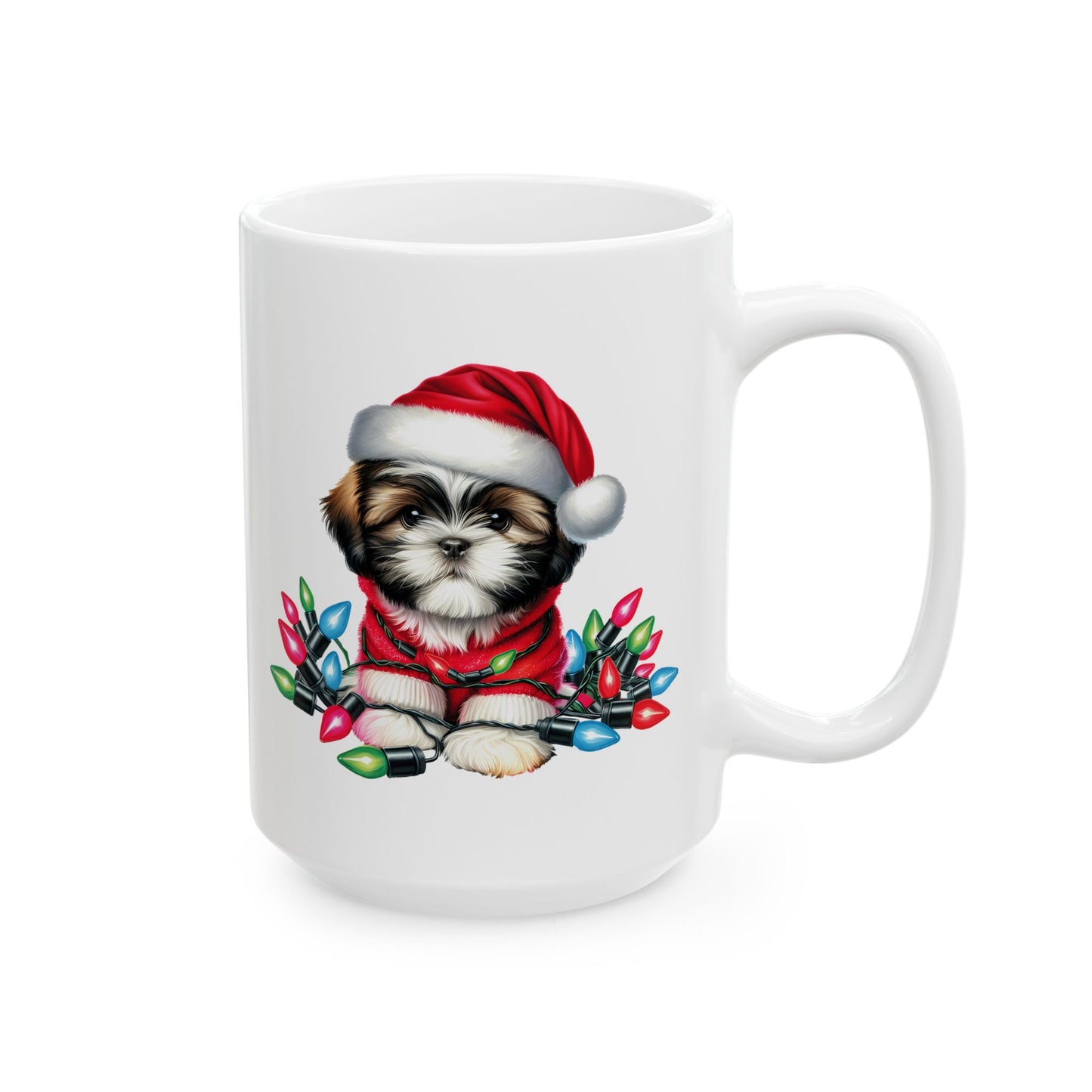 🎅 Shih Tzu Christmas Lights Mug – Sweet Holiday Sips with a Festive Pup 🐾