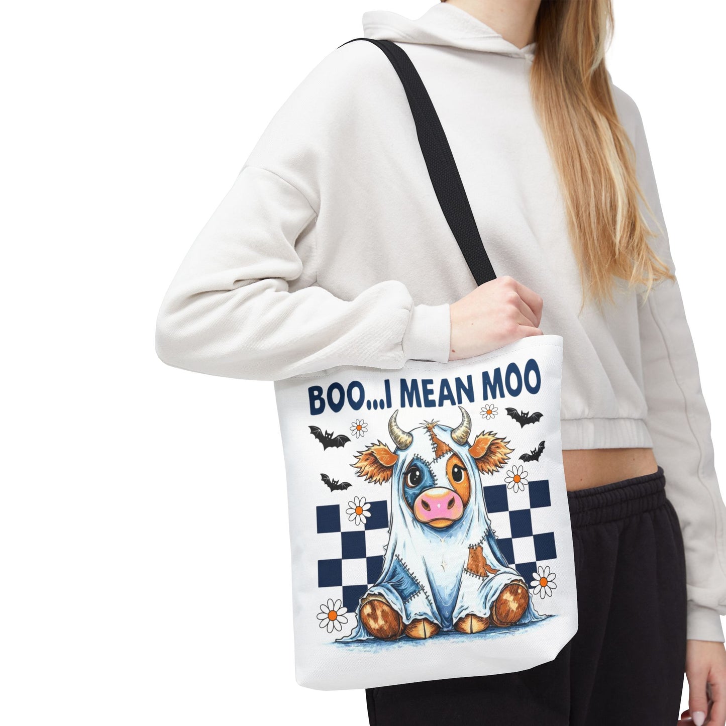 ๐ฎ Boo... I Mean Moo Cow Halloween Tote Bag โ Spooky Cute Farmhouse Fun ๐ป๐