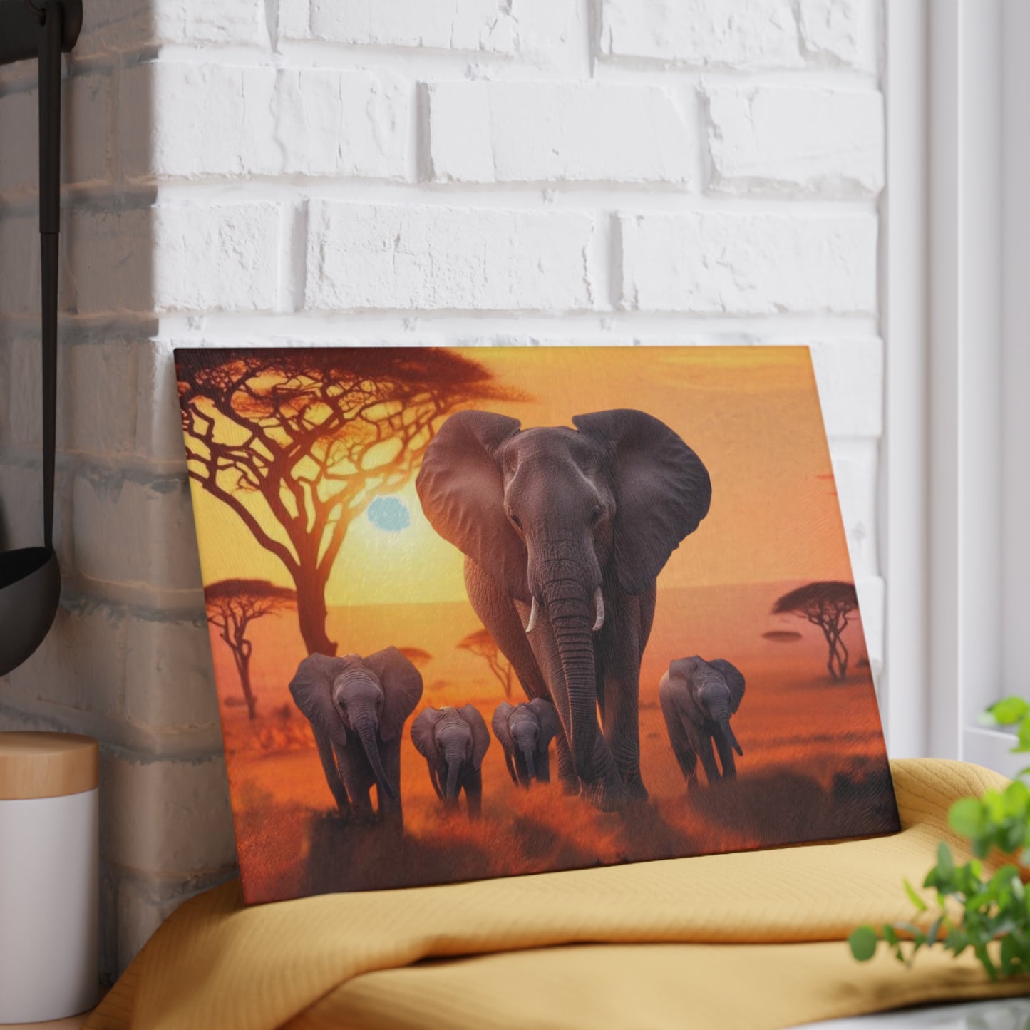 Tabla de cortar de elefante, elefantes bebés, decoración de vida silvestre, cocina con temática animal, regalo familiar, temática de safari, tabla de charcutería, amante de los elefantes