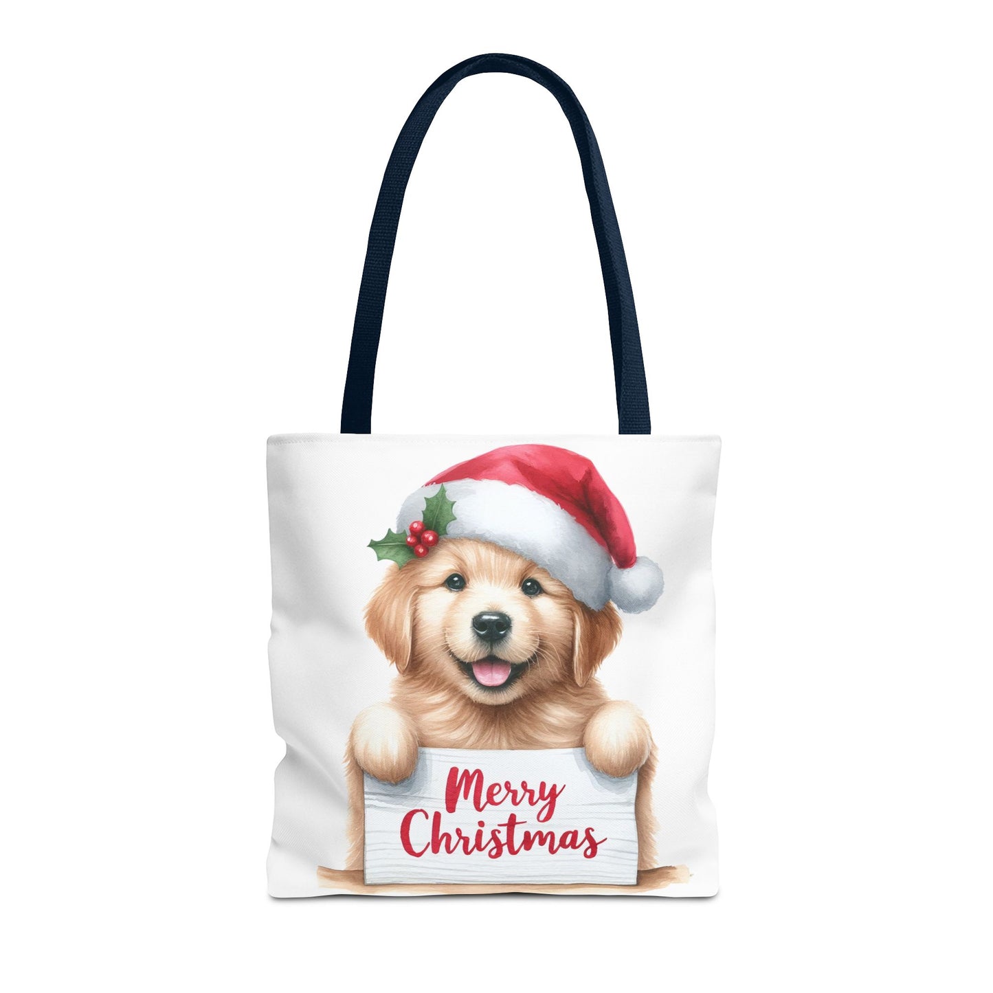 🐾 Golden Retriever “Merry Christmas” Tote Bag – Holiday Cheer in Every Carry 🎄