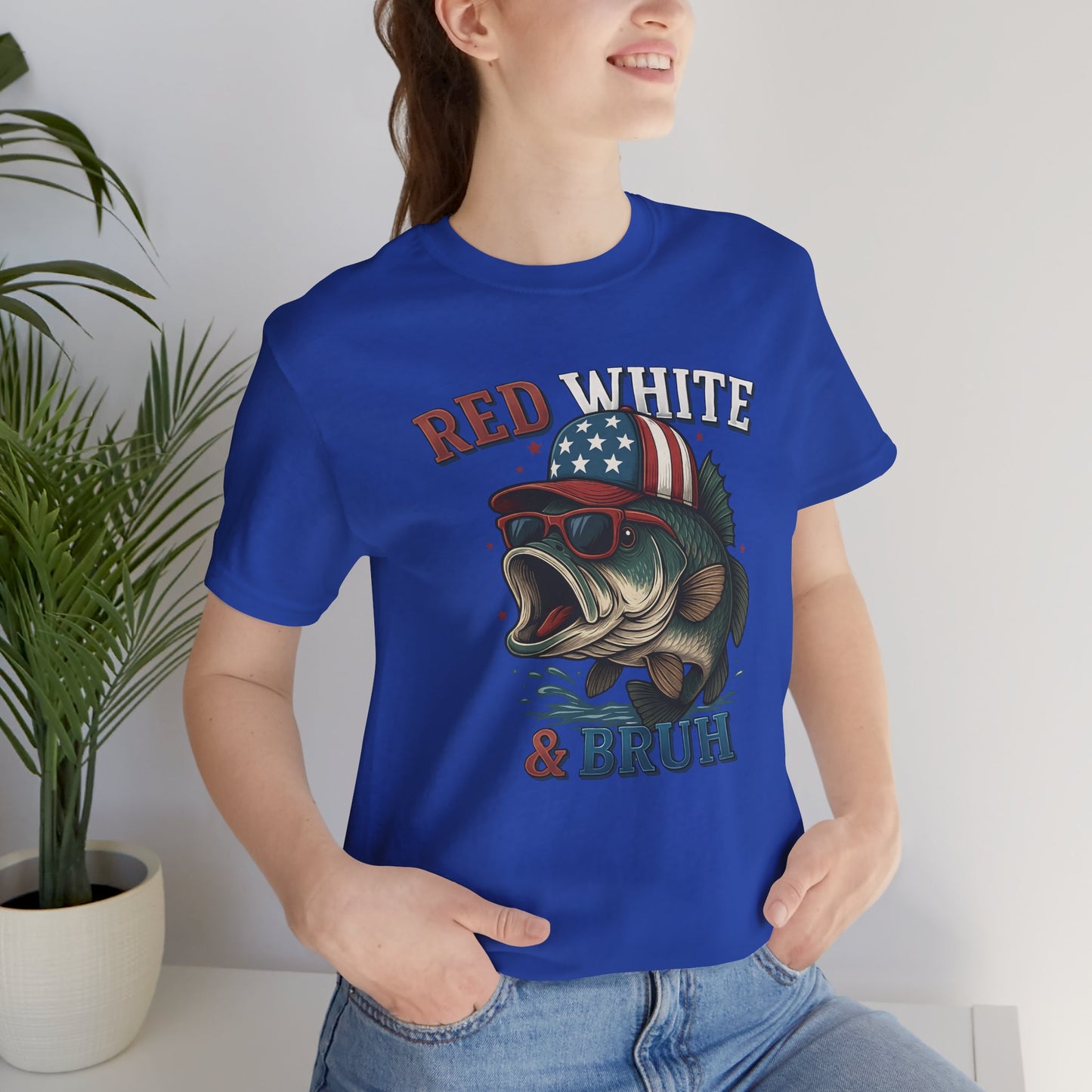 Divertida camiseta patriótica de pescado, con estampado rojo, blanco y negro, unisex, ideal para el 4 de julio, regalo para papá, ideal para barbacoas de verano.