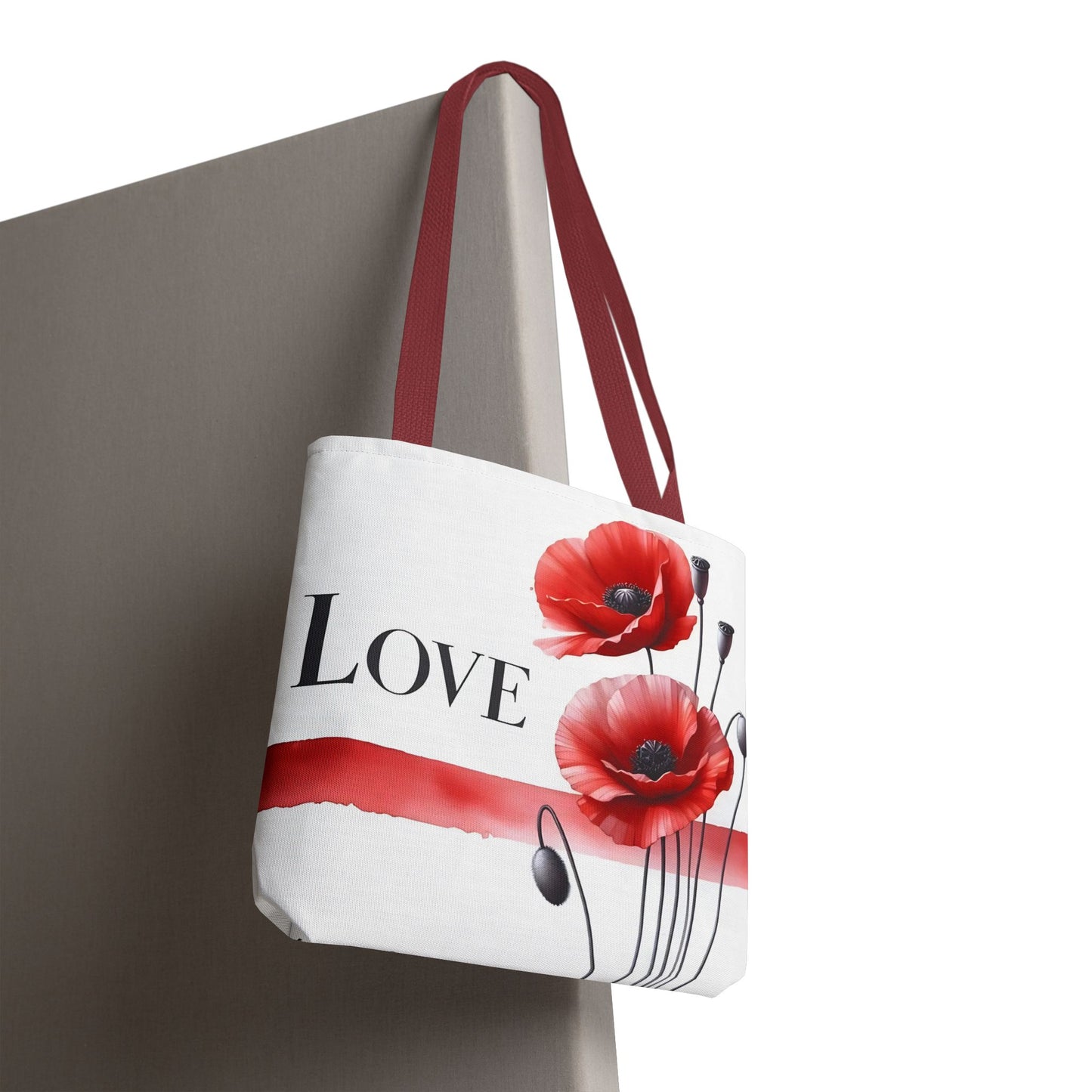 ❤️ Bolso Tote Floral Rojo “Love” – Atrevido, Hermoso y Lleno de Corazón