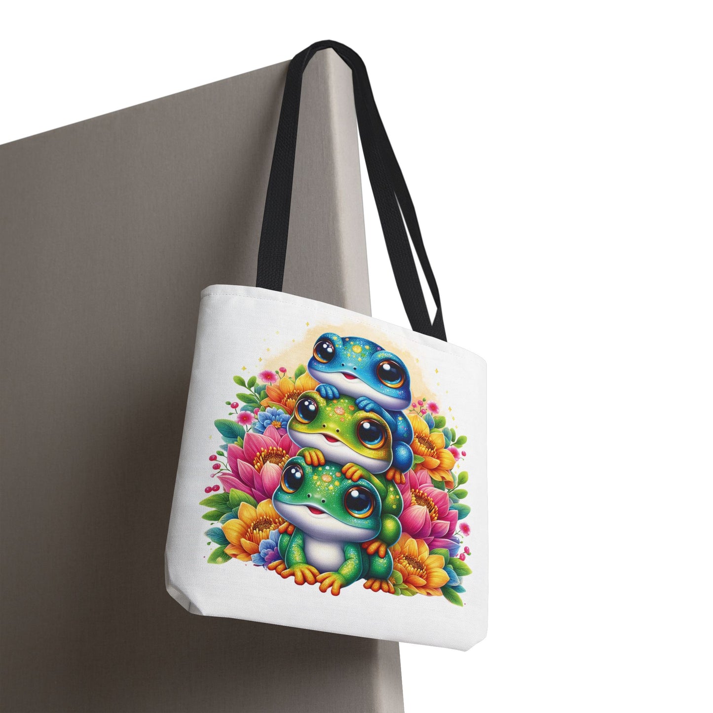 ๐ธ Stacked Frogs Floral Tote Bag โ Colorful Whimsy for Every Day ๐ธ๐