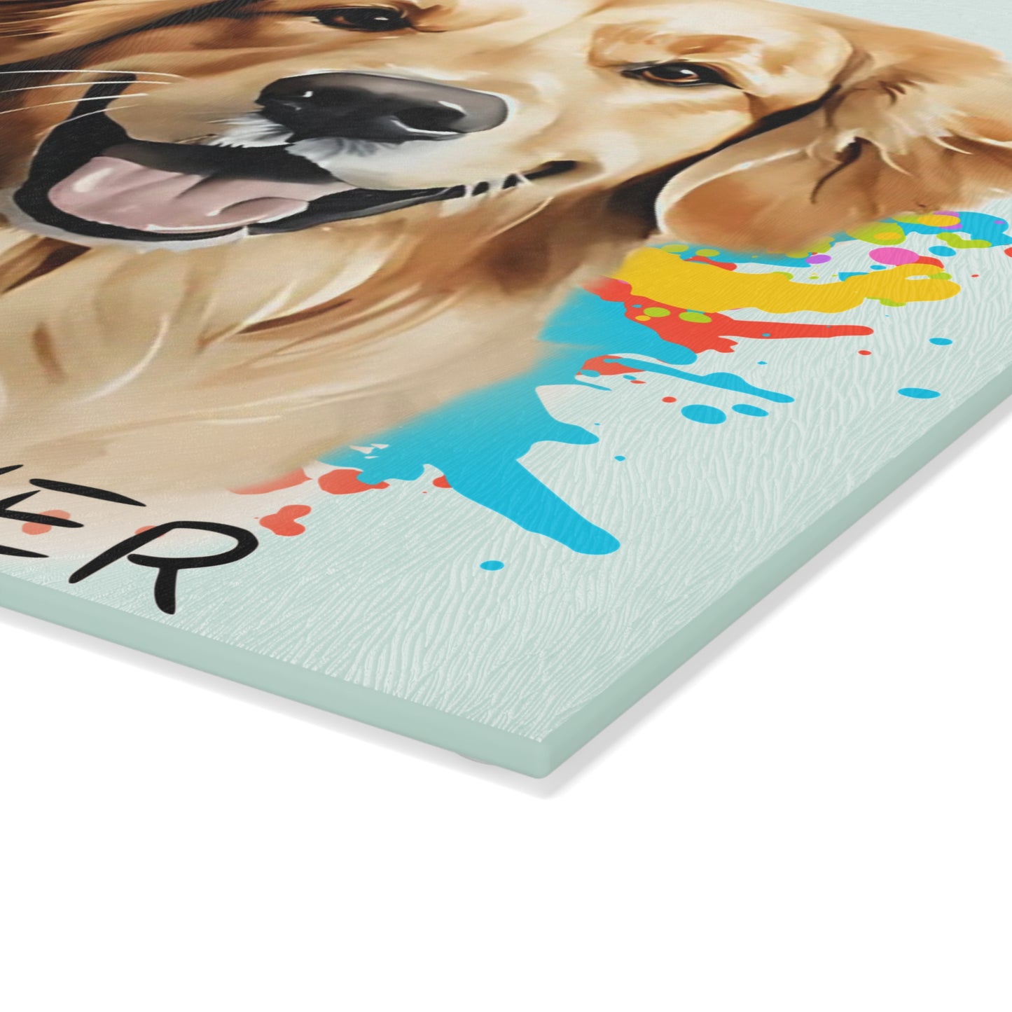 🐕 Life Is Better with a Golden Retriever Cutting Board – Color Splash & Canine Charm 🎨