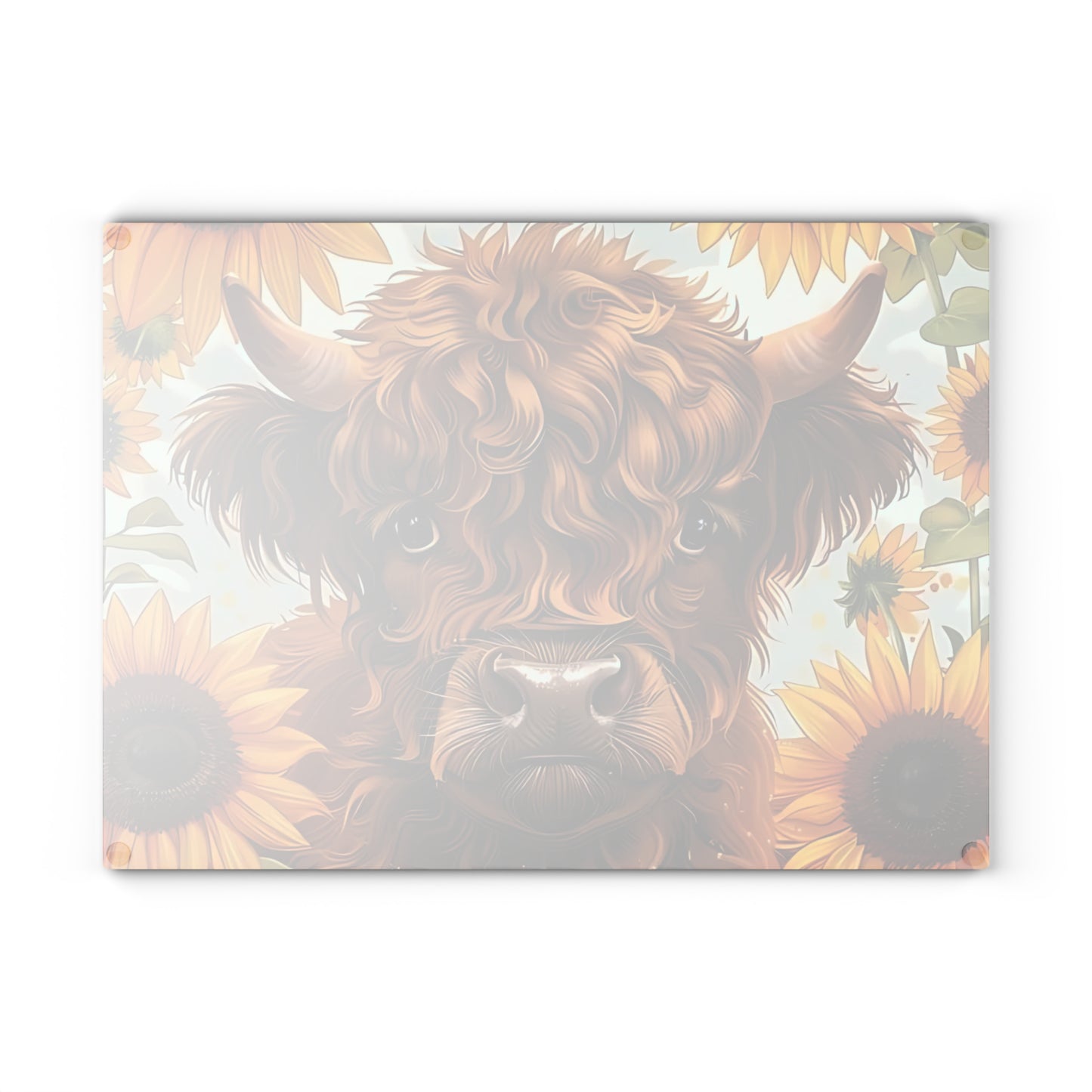 Tabla de cortar de vaca, tabla de cortar de vidrio templado, tabla de charcutería, tabla de cortar, regalo de inauguración de la casa, tabla de cortar personalizada, vaca de las Tierras Altas
