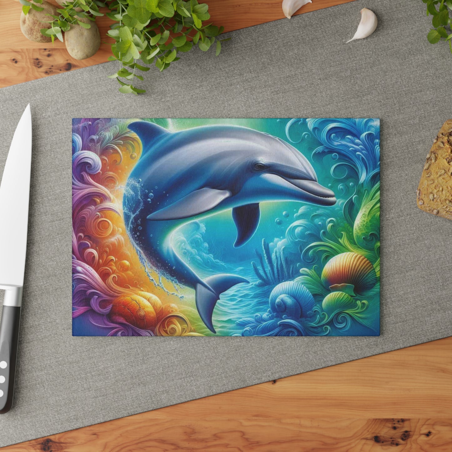 ๐ฌ๐ Vibrant Dolphin Splash Cutting Board โ Ocean Magic for Your Kitchen