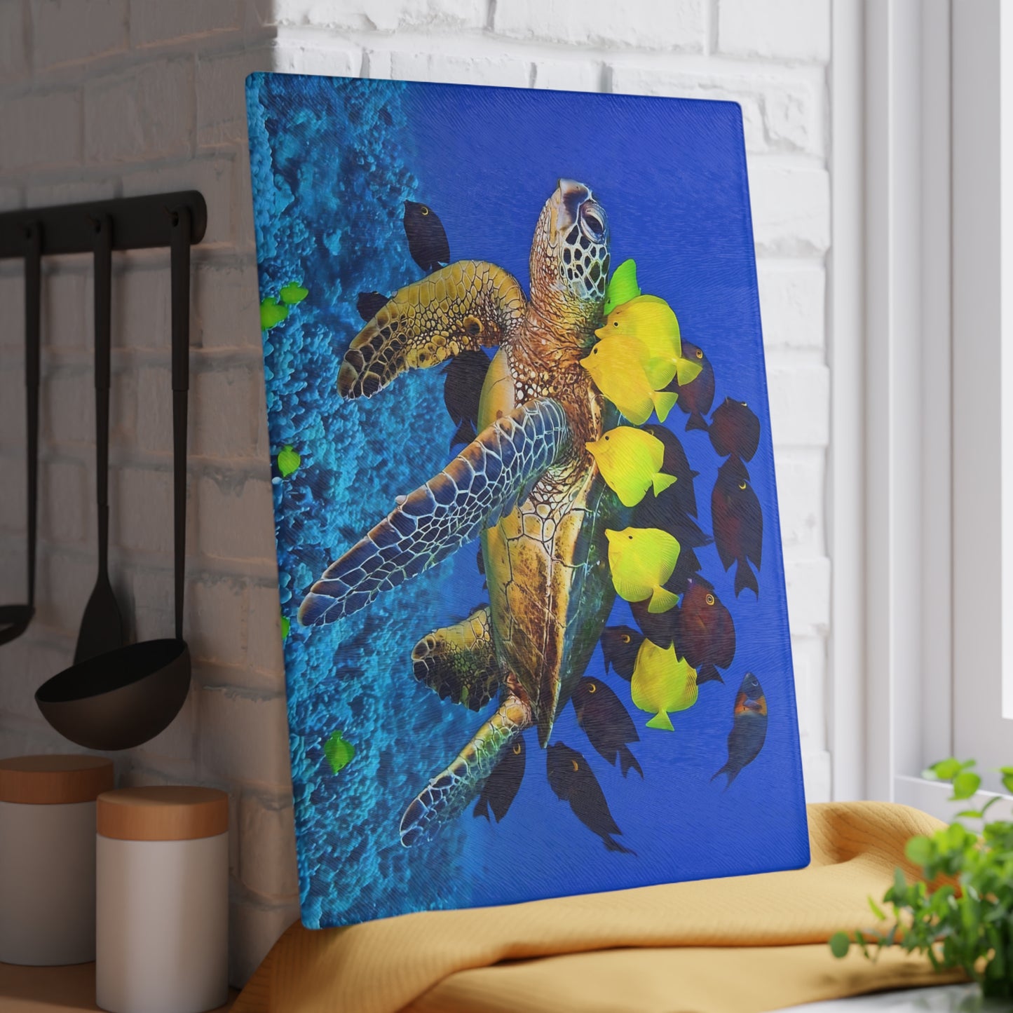 Tabla de cortar con diseño de tortuga marina: Majestuosidad submarina para tu cocina