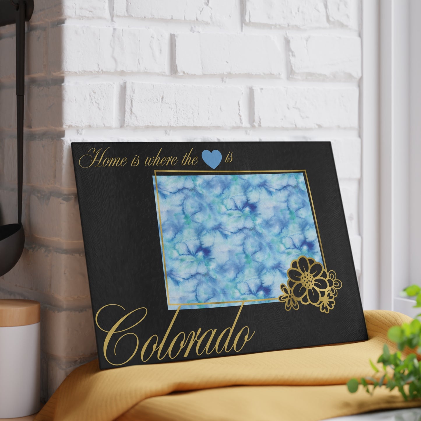 💙 Colorado Floral State Cutting Board – Mountain State Elegance with a Blue Sky Twist 🌲