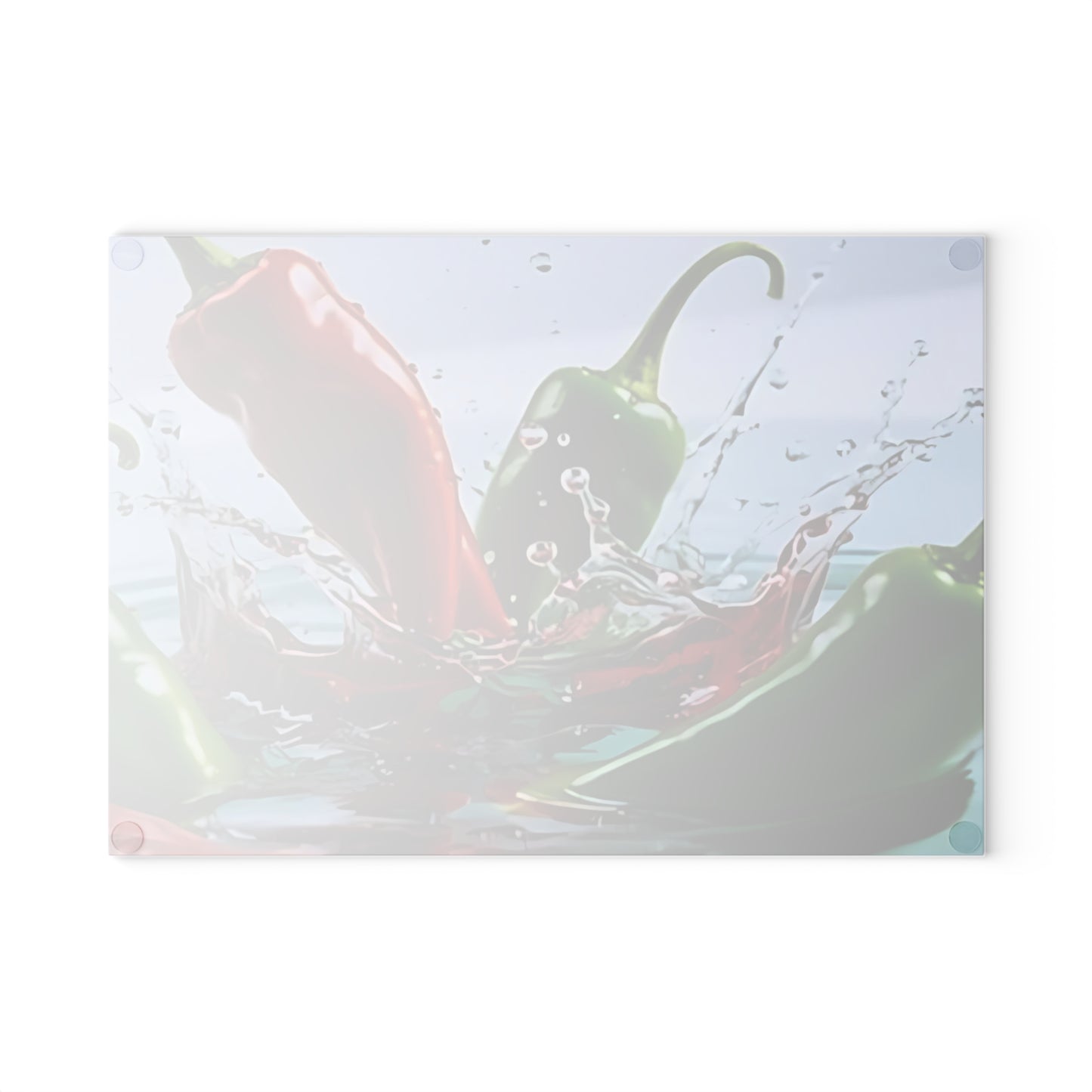 🌶️ Chili Pepper Splash Glass Cutting Board – Spicy Kitchen Vibes!
