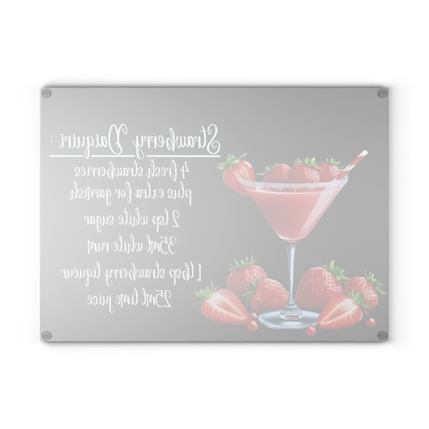 🍓 Strawberry Daiquiri Recipe Cutting Board – A Sweet Splash of Style for Your Kitchen