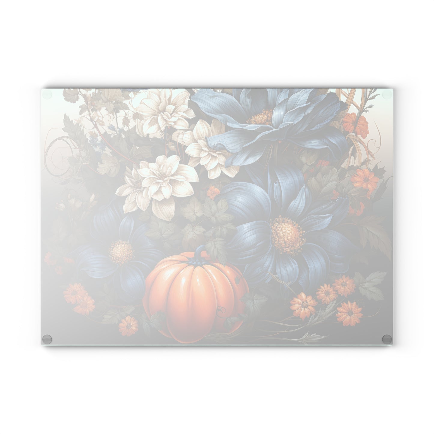 Tabla de cortar con diseño de calabazas otoñales: elegantes flores otoñales para tu cocina