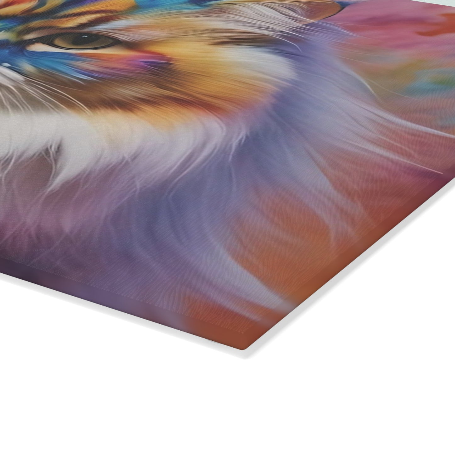 🐱🎨 Rainbow Regal Persian Cat Cutting Board – Colorful Whimsy Meets Kitchen Chic 💫