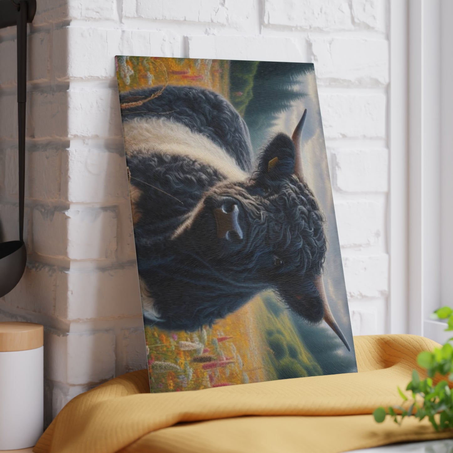 ๐ฎ Oreo Cow Meadow Scene Cutting Board โ Rustic Farmhouse Beauty ๐ผ