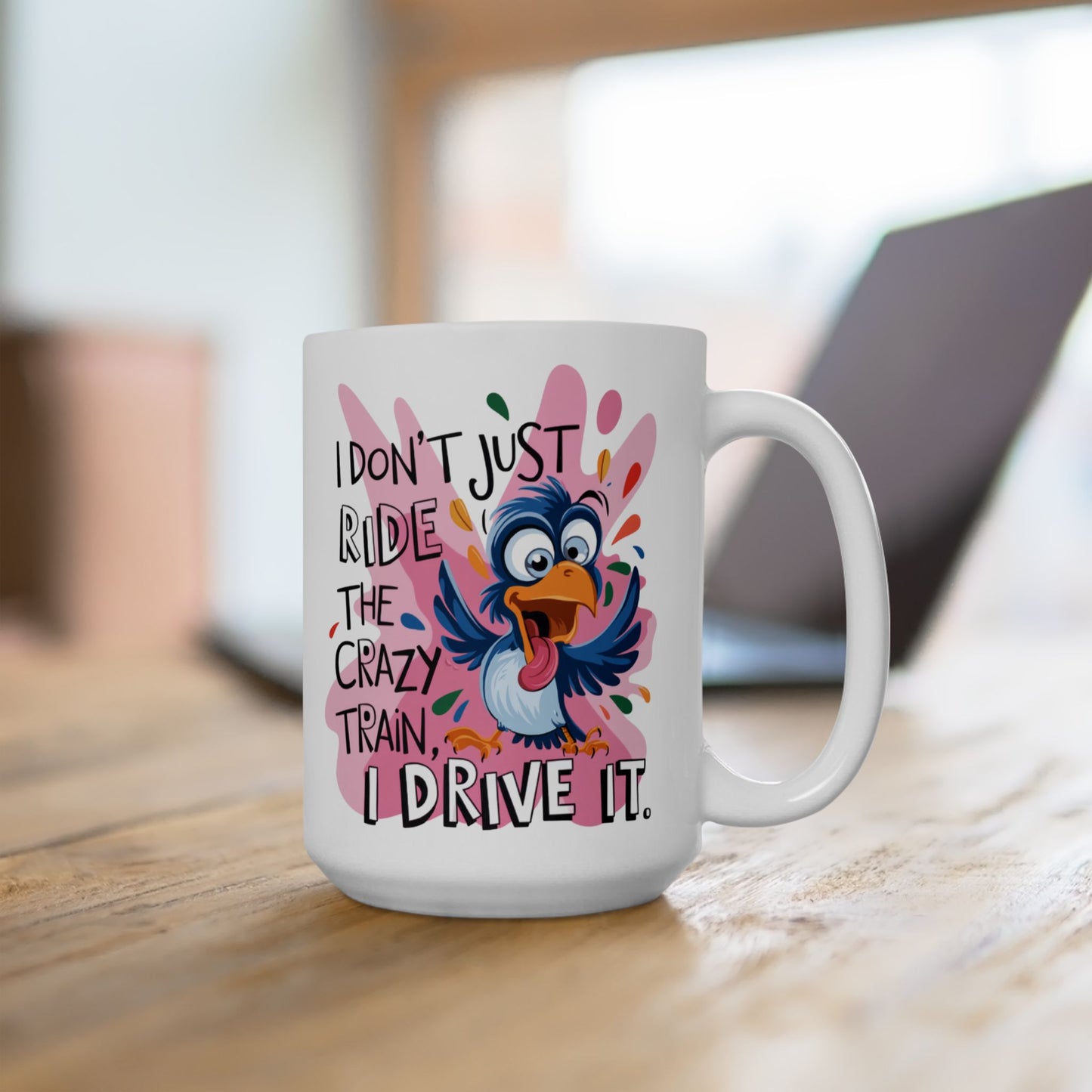 🚂No solo viajo en el tren loco, lo conduzco: divertida taza de café con forma de pájaro para amantes del café 🦜