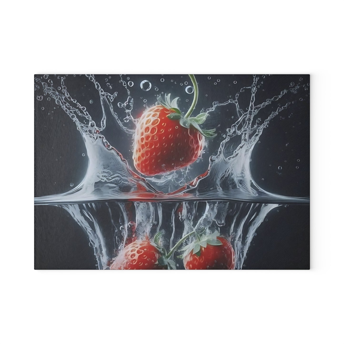 🍓 Strawberry Splash Glass Cutting Board – Bold Berry Pop for Your Kitchen