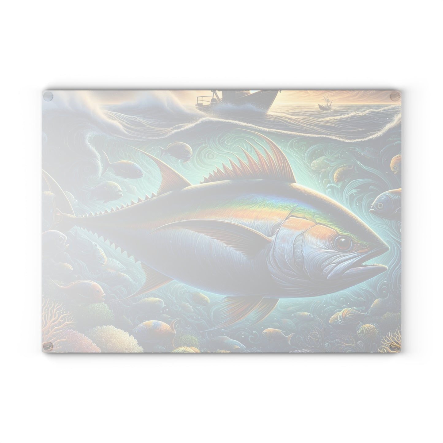 🐟🌊 Yellowfin Tuna Ocean Vibes Cutting Board – Coastal Elegance for Your Kitchen 🎣