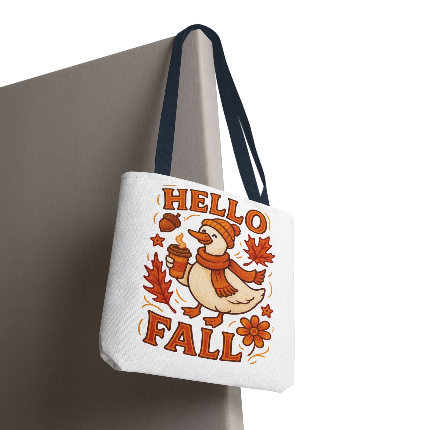 🧡 Hello Fall Duck Tote Bag – Cozy Autumn Vibes & Feathered Charm 🍂🦆