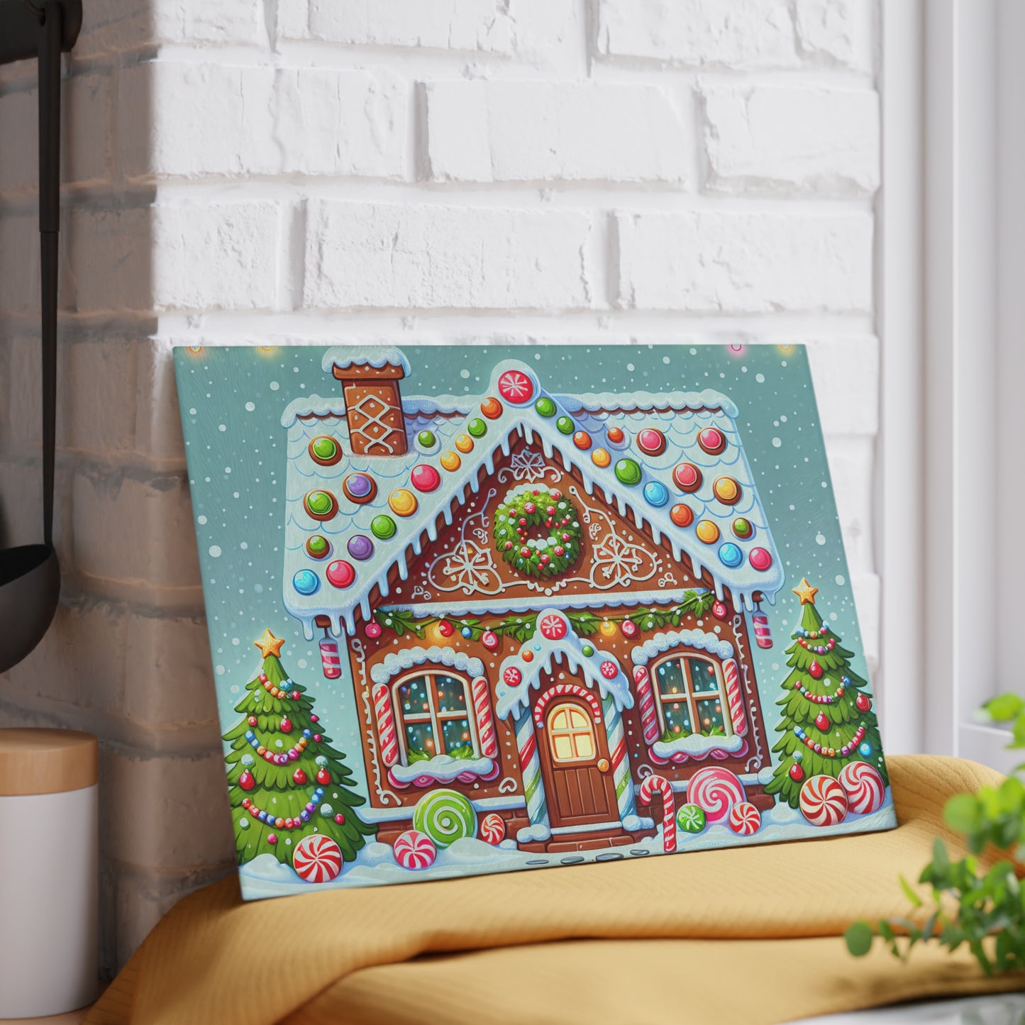 🏠 Gingerbread House Cutting Board – Sweet Holiday Charm for Your Kitchen