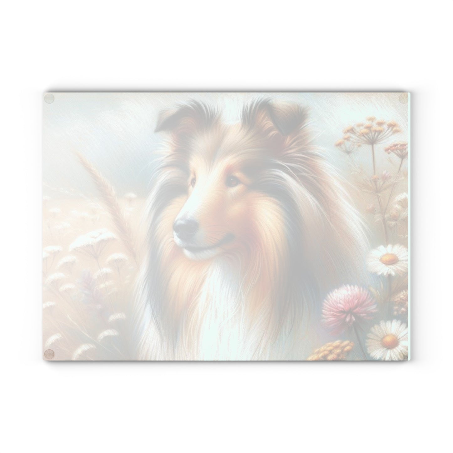 🐾 Sheltie Wildflower Cutting Board – Graceful Collie Charm for Your Kitchen 🌼