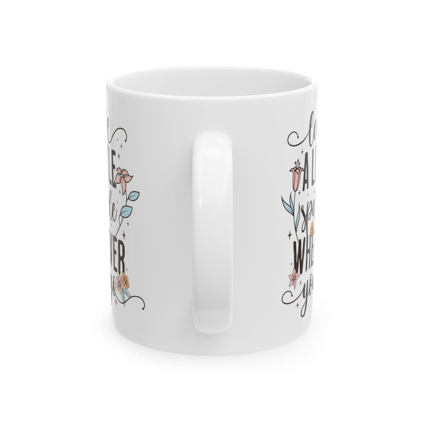 Taza floral “Deja un poco de brillo dondequiera que vayas” ✨