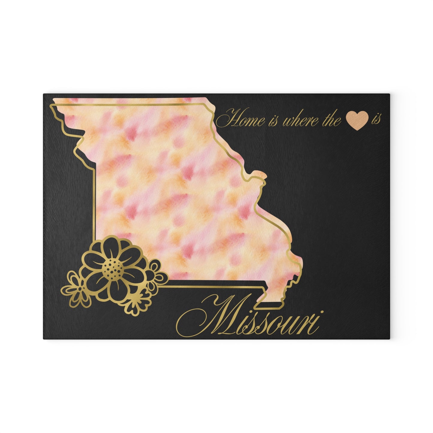 🩷 Missouri State Floral Cutting Board – Home is Where the Heart Is 🌸
