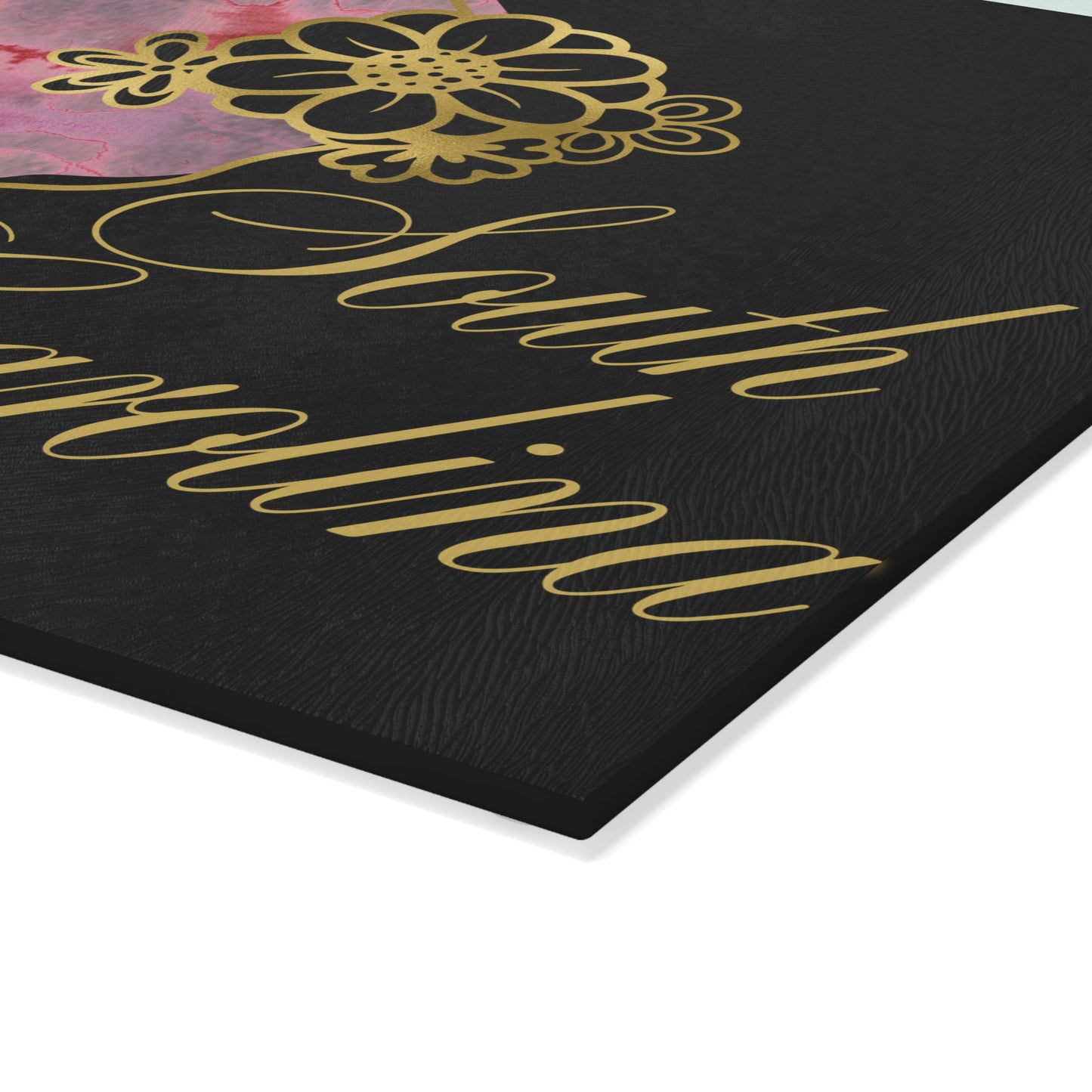 🌺 South Carolina Floral State Cutting Board – Southern Grace in Rose & Gold 🌸