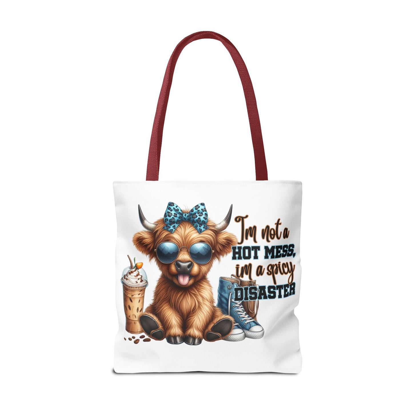 Bolsa de tela Highland Cow: «No soy un desastre picante, soy un desastre picante».