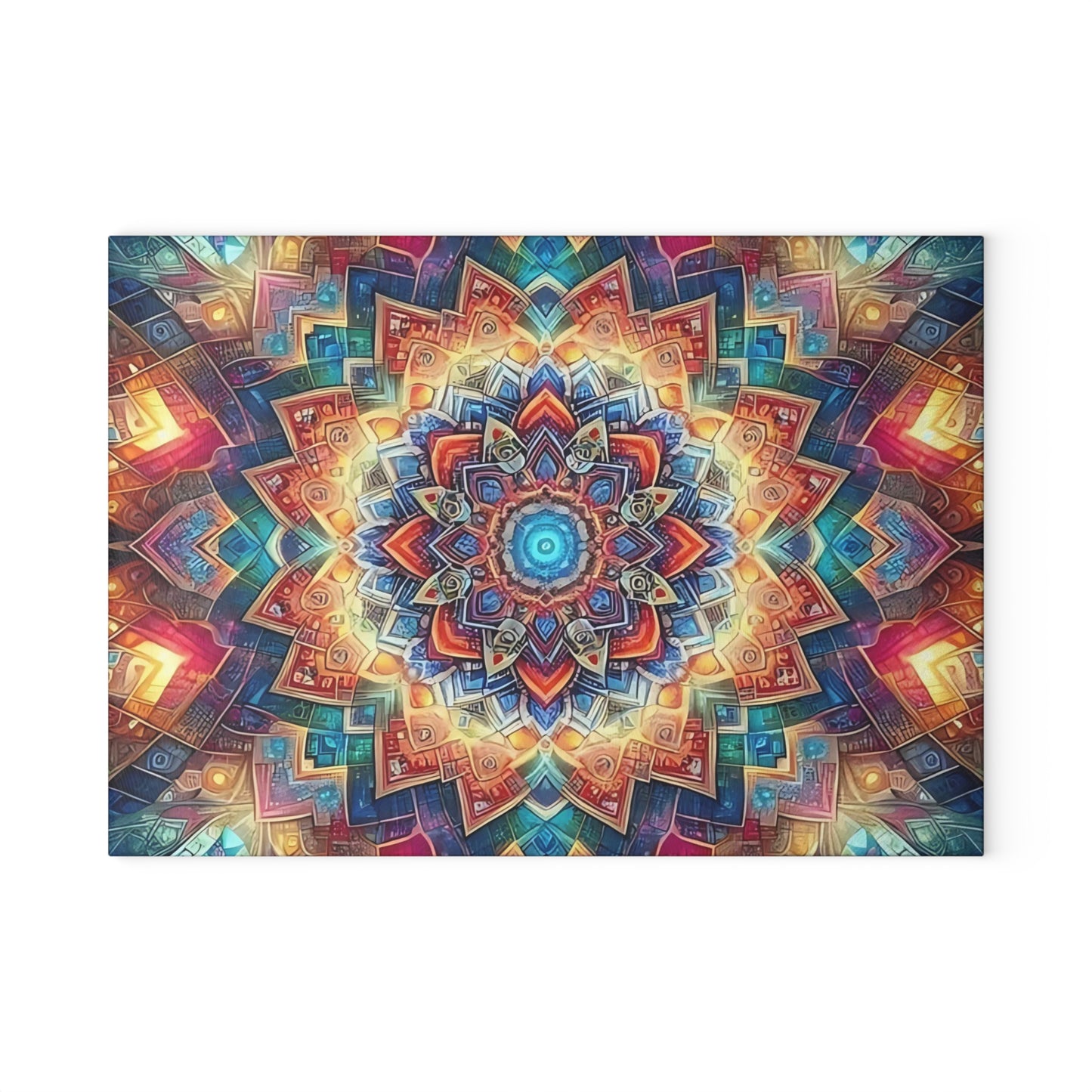 Tabla de cortar de vidrio templado con arte abstracto | Decoración de cocina moderna | Pieza de exhibición artística