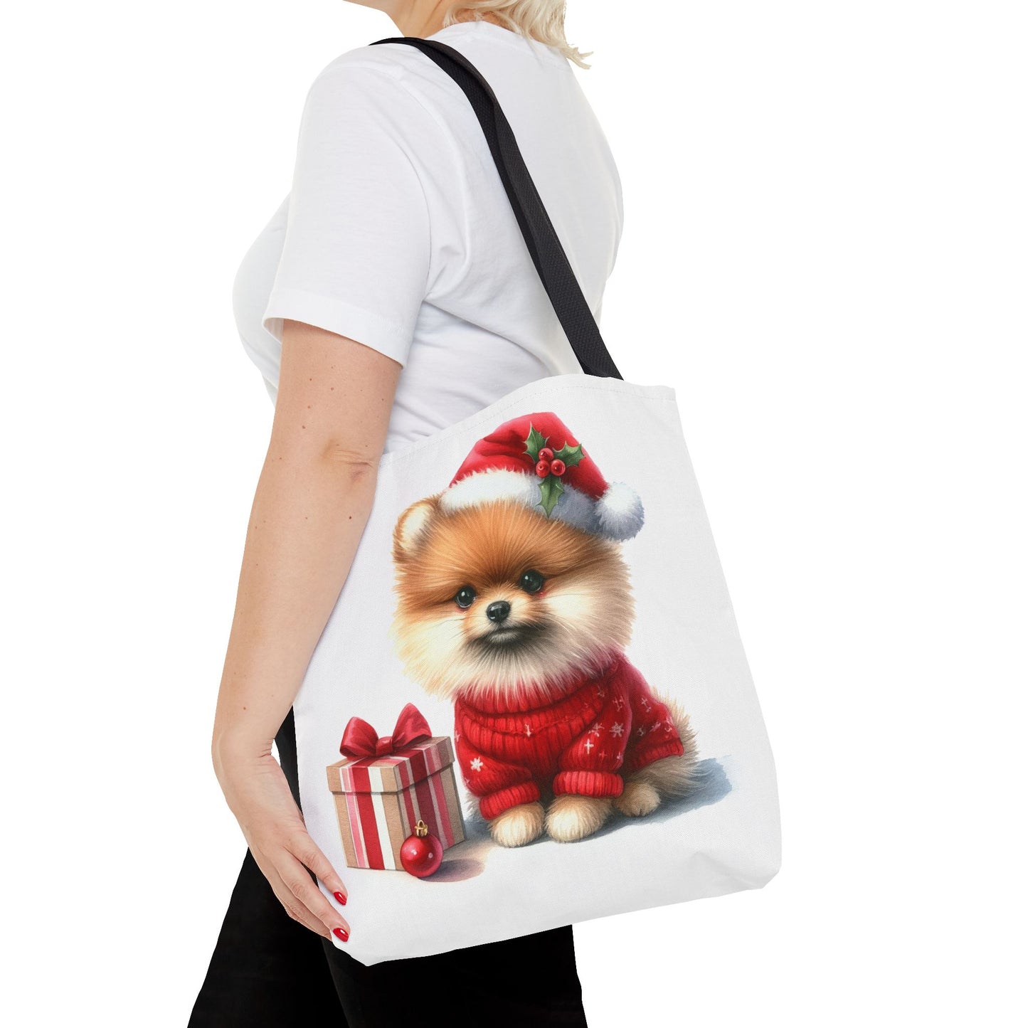🎄 Pomeranian Christmas Tote Bag – Cozy Fluff & Festive Cheer 🎁🐾