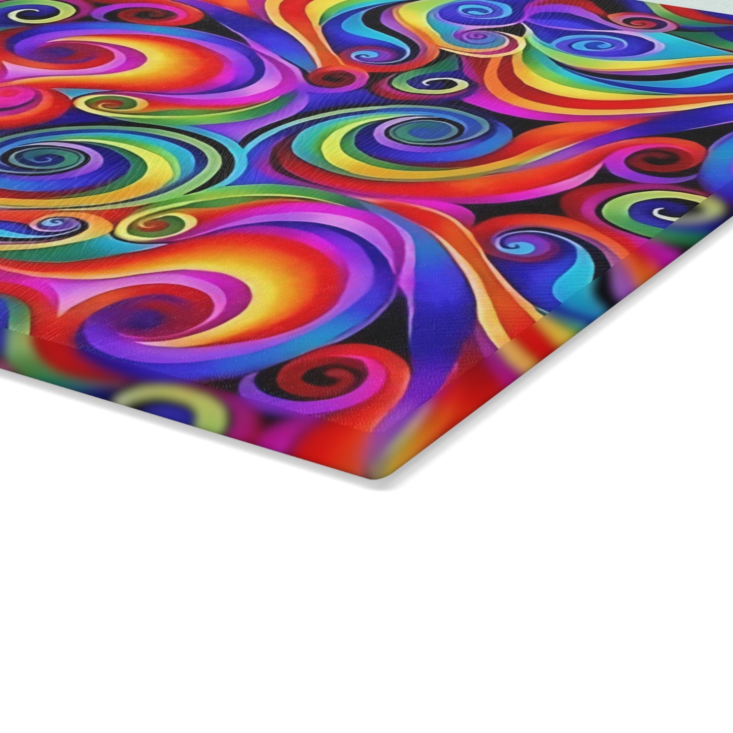🌈 Rainbow Swirl Cutting Board – Bold Abstract Color Splash for Your Kitchen