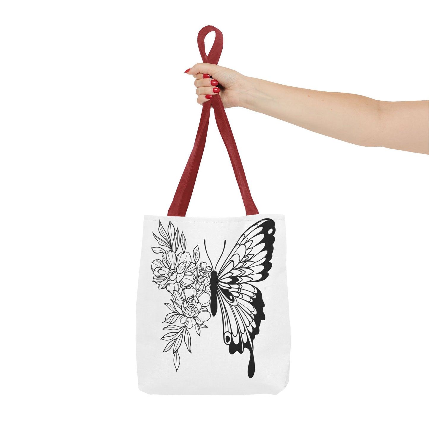 🦋 Black & White Butterfly Floral Tote Bag – Elegant Simplicity in Every Carry 🌸👜