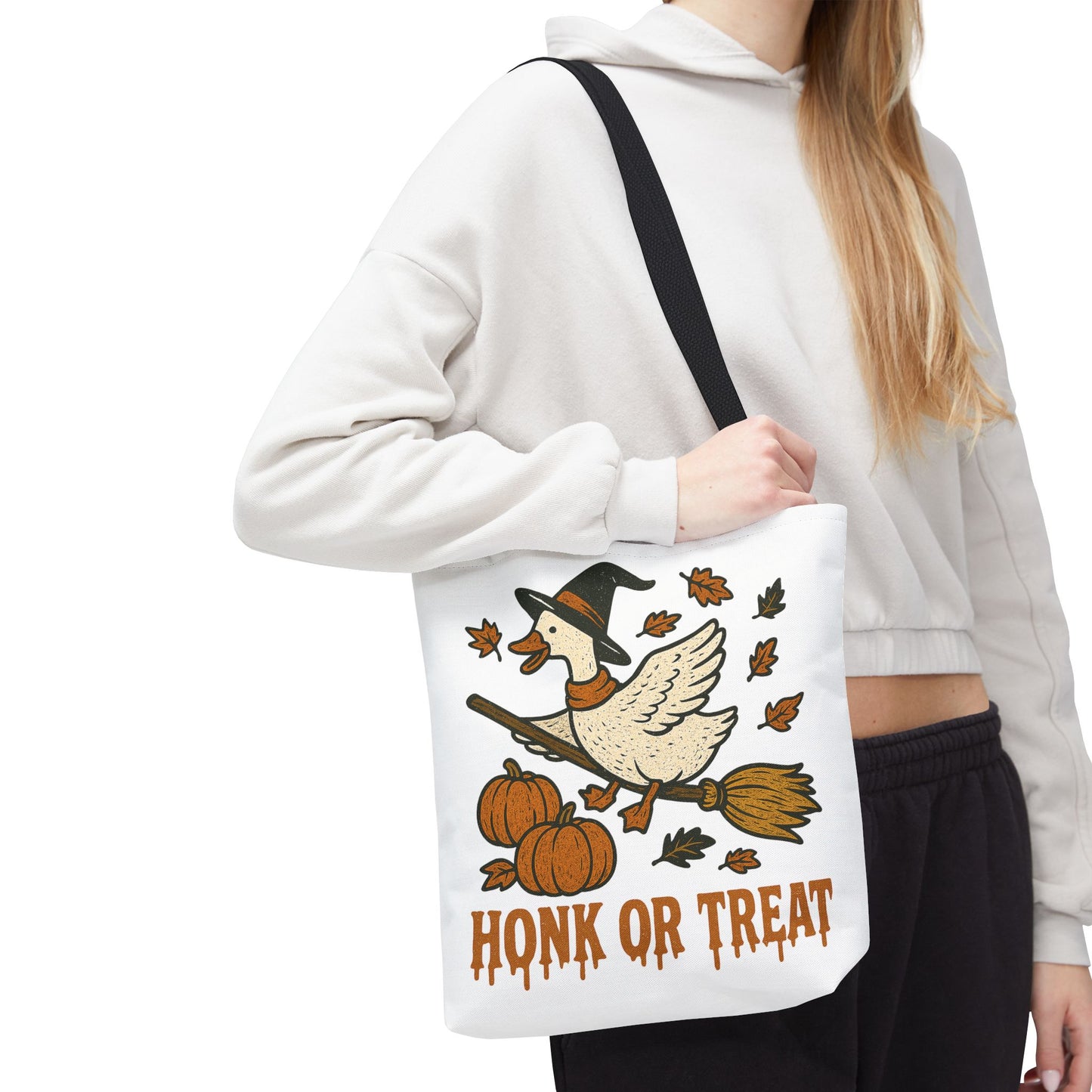 ๐ช Honk or Treat Goose Halloween Tote Bag โ Witchy Whimsy for Spooky Season ๐๐