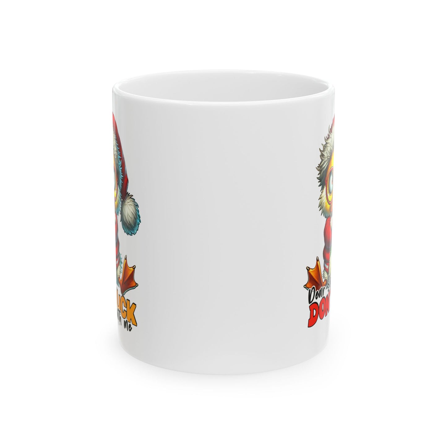 Querido Santa, no te agaches conmigo: divertida taza navideña con forma de pato para los espíritus navideños más atrevidos.