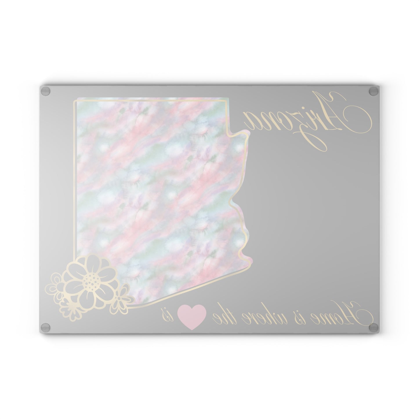 🌵 Arizona Floral State Cutting Board – Desert Charm with a Watercolor Twist 🌸